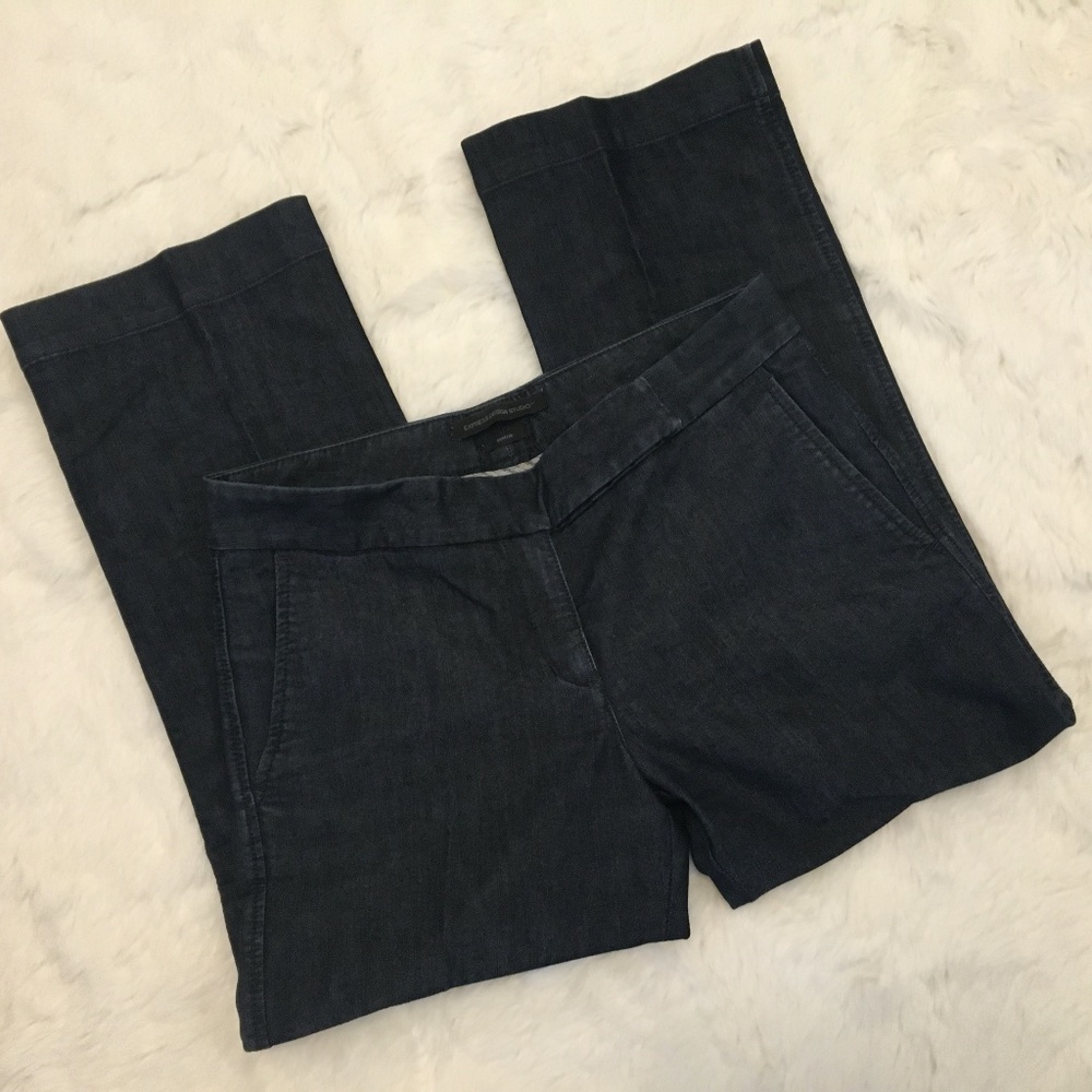 Express Dark Editor Capri Jeans Straight Stretch 4